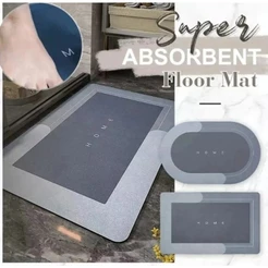 Kit Tapete Absorvente de Secagem Rapida Atiderrapante de Banheiro/Porta de Entrada