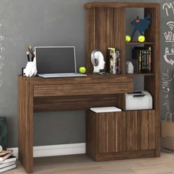 Mesa para Computador 2 PORTAS 1 GAVETA ME4143 NOGAL - TECNO MOBILI