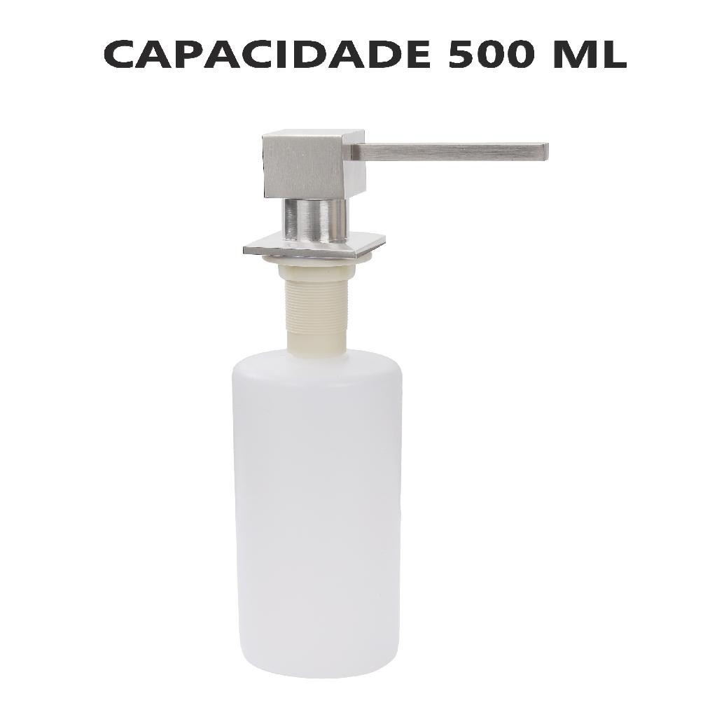 Dispenser Dosador Embutir Aço Inox Escovado Quadrado 500ml em Oferta na Shopee