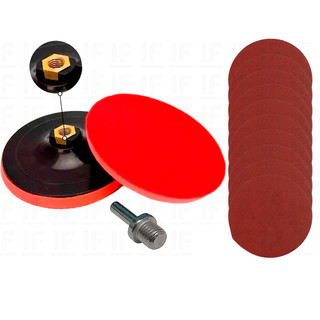 Suporte De Boina Furadeira + 20 Discos Lixa 125mm Grão 80 em Oferta na Shopee