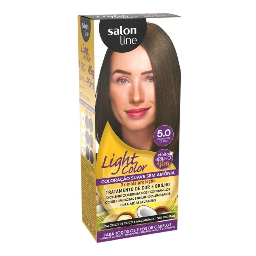 COLORAÇÃO SUAVE SALON LINE LIGHT COLOR 5.0 CASTANHO CLARO