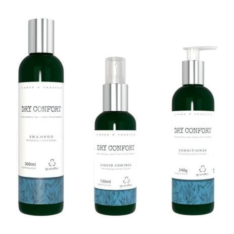 Kit Dry Confort Grandha Flores e Vegetais Combate Oleosidade e Pontas Secas