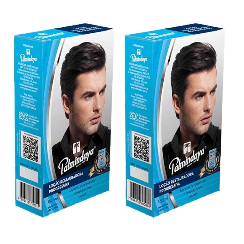 Kit 2 Loção Restauradora Masculina Azul 160Ml - Palmindaya