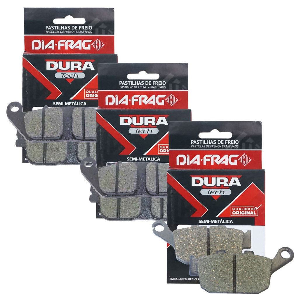 Kit Pastilhas de Freio Cb 500X 2023 2024 Diafrag (Semimetálica)