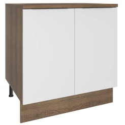 Balcão Madesa Stella 80 cm 2 Portas - Rustic/Branco