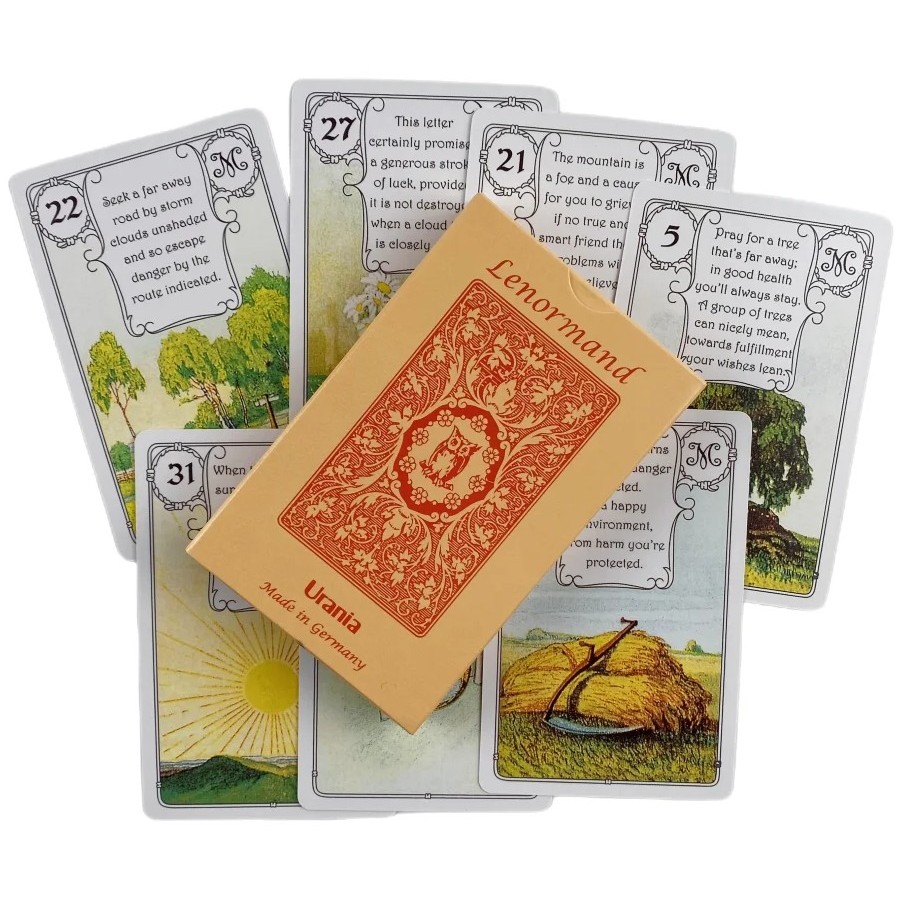 Red Owl Lenormand Oracle Deck Oráculo Da Curuja Vermelha Baralho Cigano Cartas de Tarô