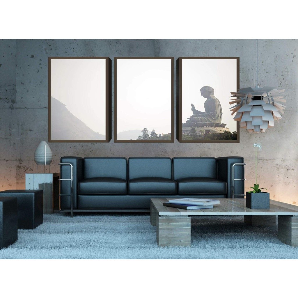 Kit Quadros Decorativo BUDA 8 3 peças 20x28 mdf alta qualidade