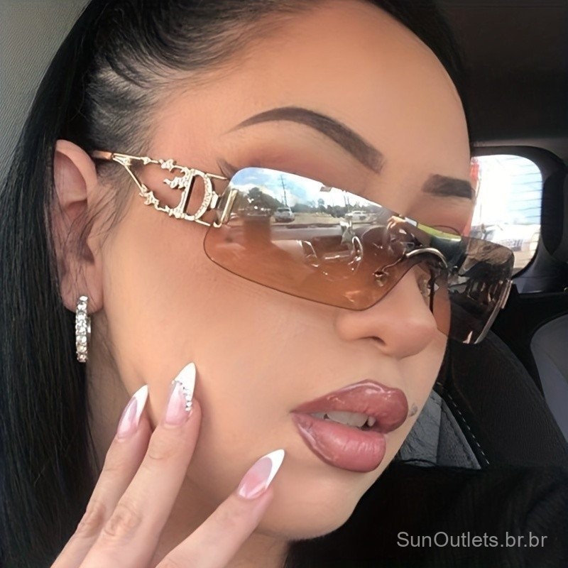 Óculos de Sol Combinados Óculos de Sol Exclusivos Hip Hop Moda Y2K Óculos de Sol para Fotografia de Rua