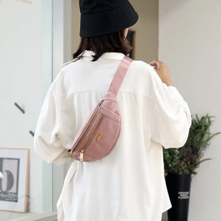 Bolsa Transversal Feminina Pochete em Lona Estilo Coreano Ajustável para Cintura e Peito em Oferta na Shopee