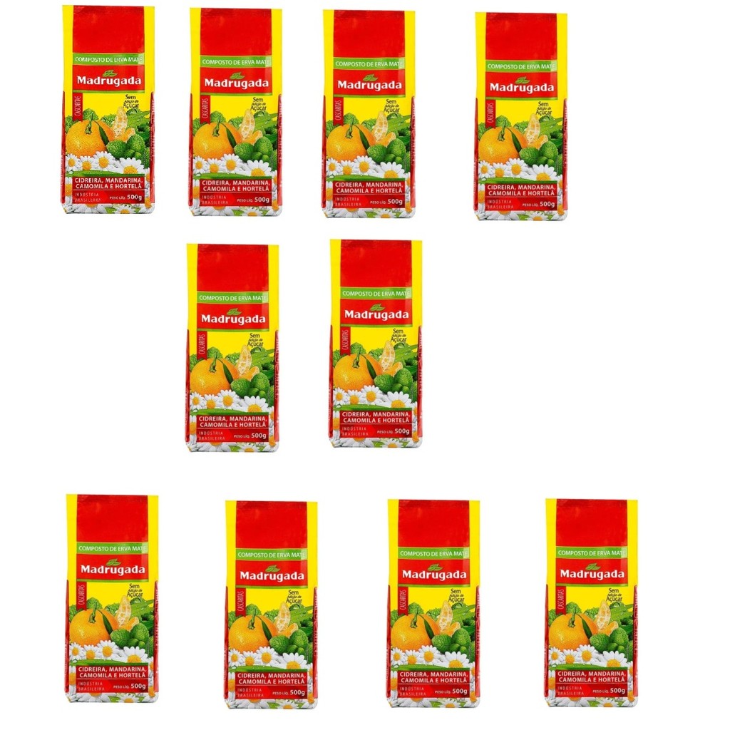 KIT 10 pacotes Composto de Erva-mate Cascaritas Madrugada 500g cada