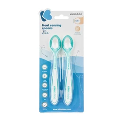 Kit 2 Colher Sensitiva Muda de Cor Bebê Verde Kikkaboo