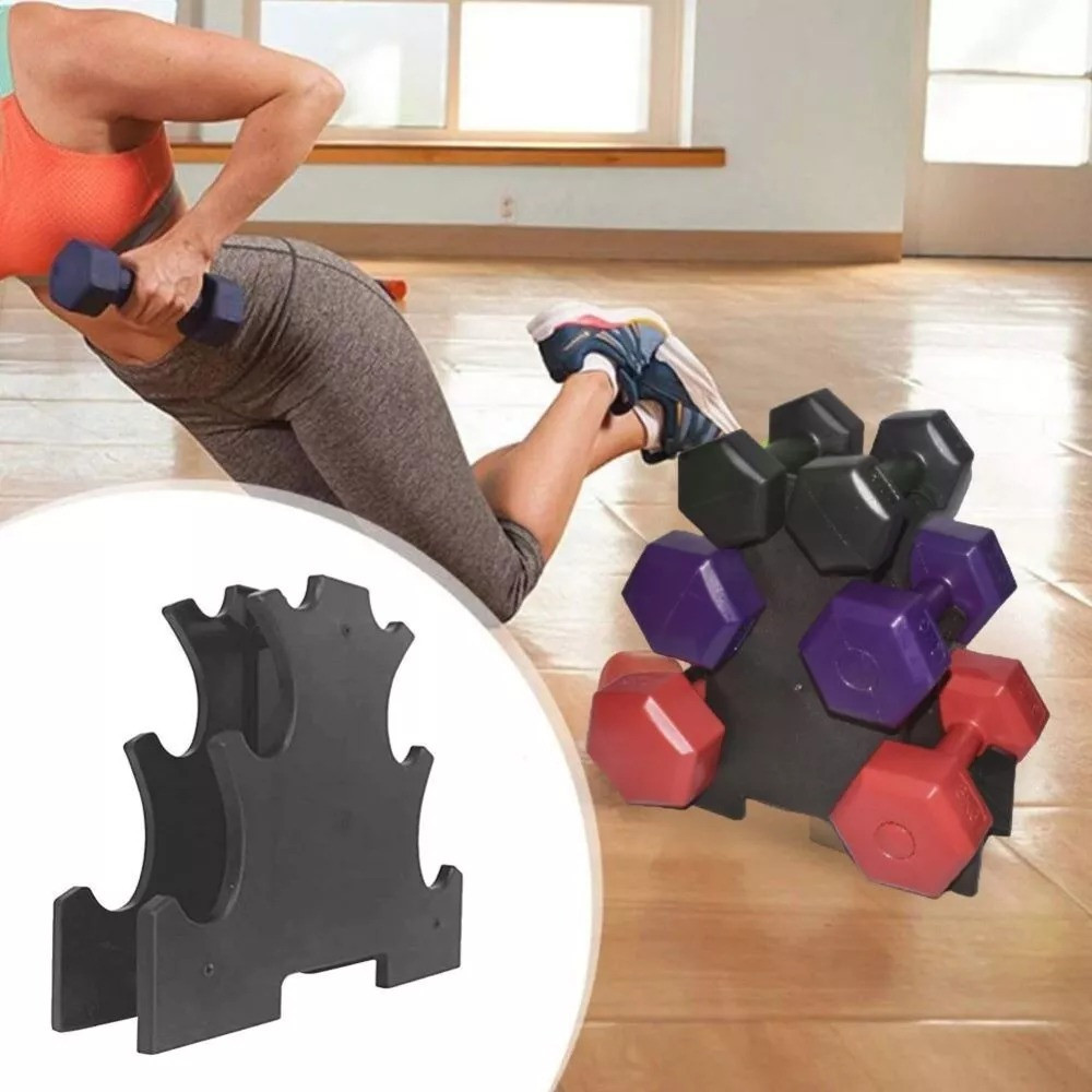 Kit Halteres 3 em 1 12KG Com Suporte Para Exercício Em Casa Academia