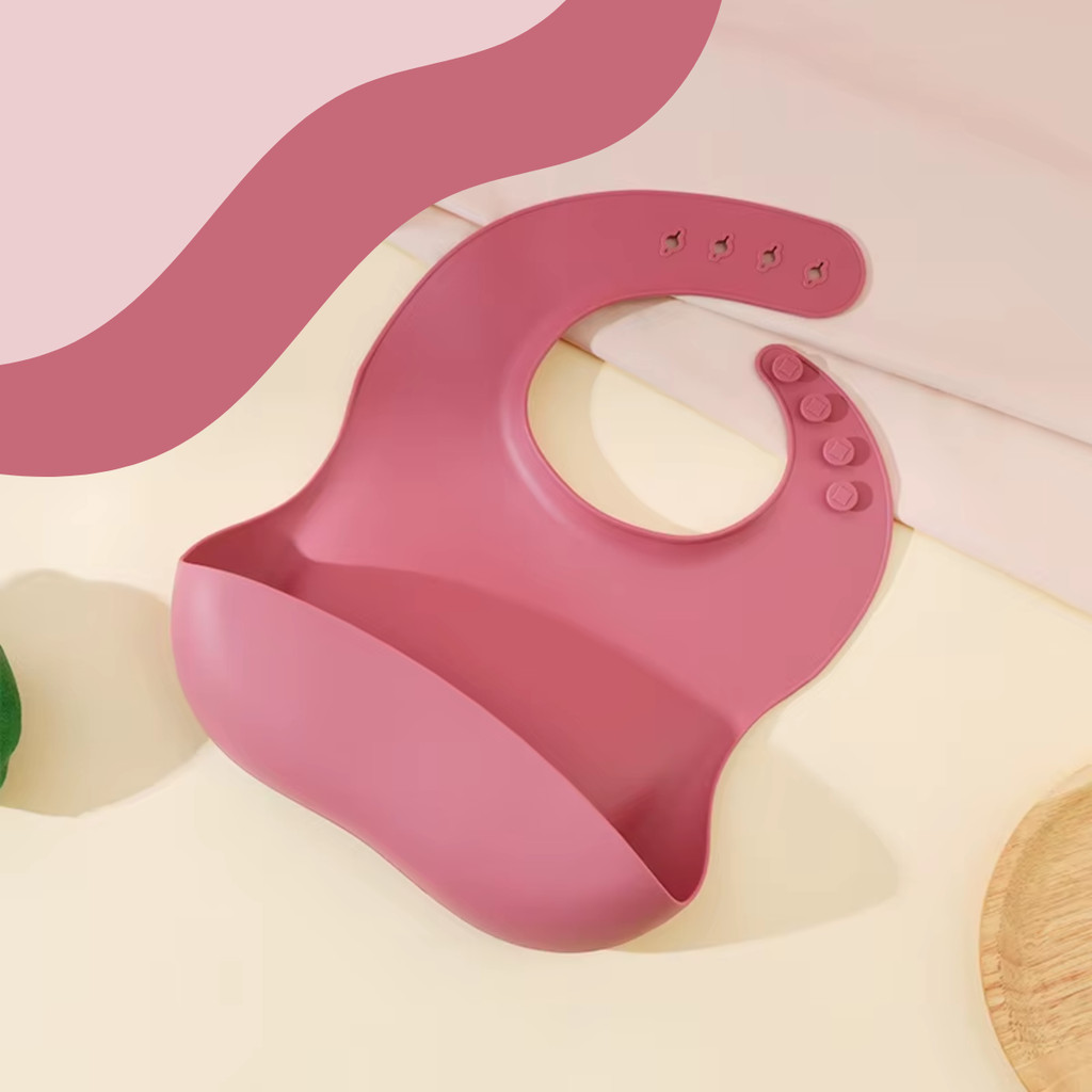 Babador para Bebê De Silicone Impermeável com bolso pega Cata Migalhas