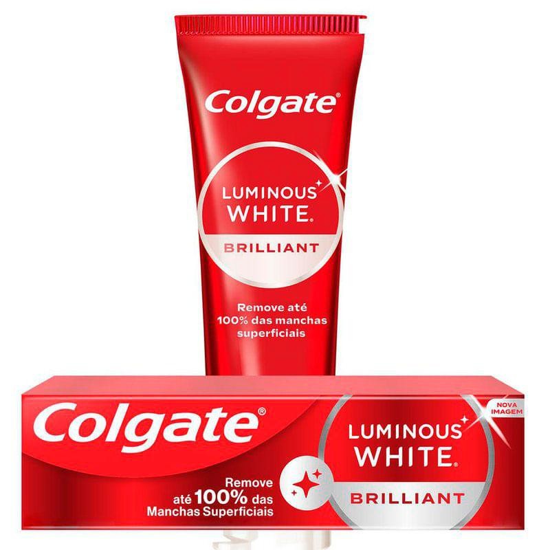 Creme Dental Clareador Colgate Luminous White Brilliant 70g em Oferta na Shopee