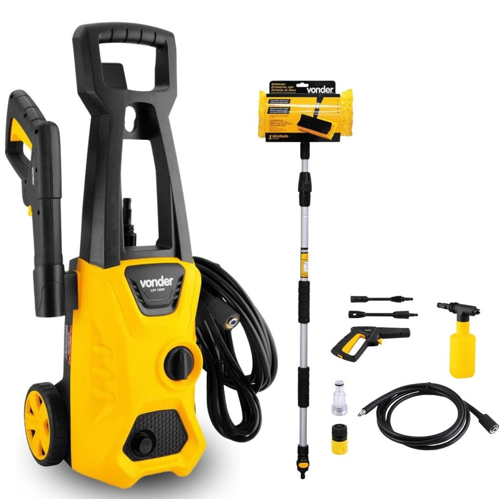 Kit Lavadora De Alta Pressão LAV 1600 Com Vassoura Vonder