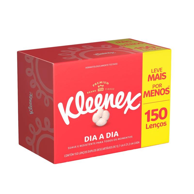 Lenço de Papel Kleenex Box Dia a Dia 150 Unidades em Oferta na Shopee