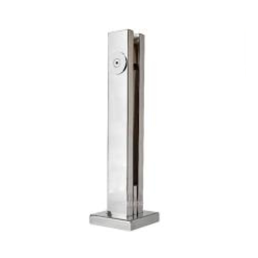 Coluna Guarda Corpo Inox Torre Pinça Base Quadrada 30cm