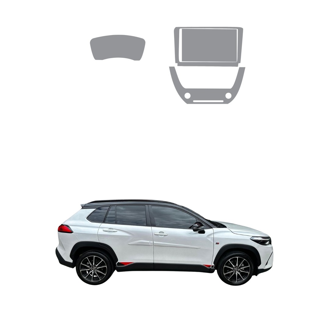 Película PPF Proteção Kit Console Ar Velocímetro Multimídia Toyota Corolla Cross GR Sport 2023 2024 TPU Anti Risco