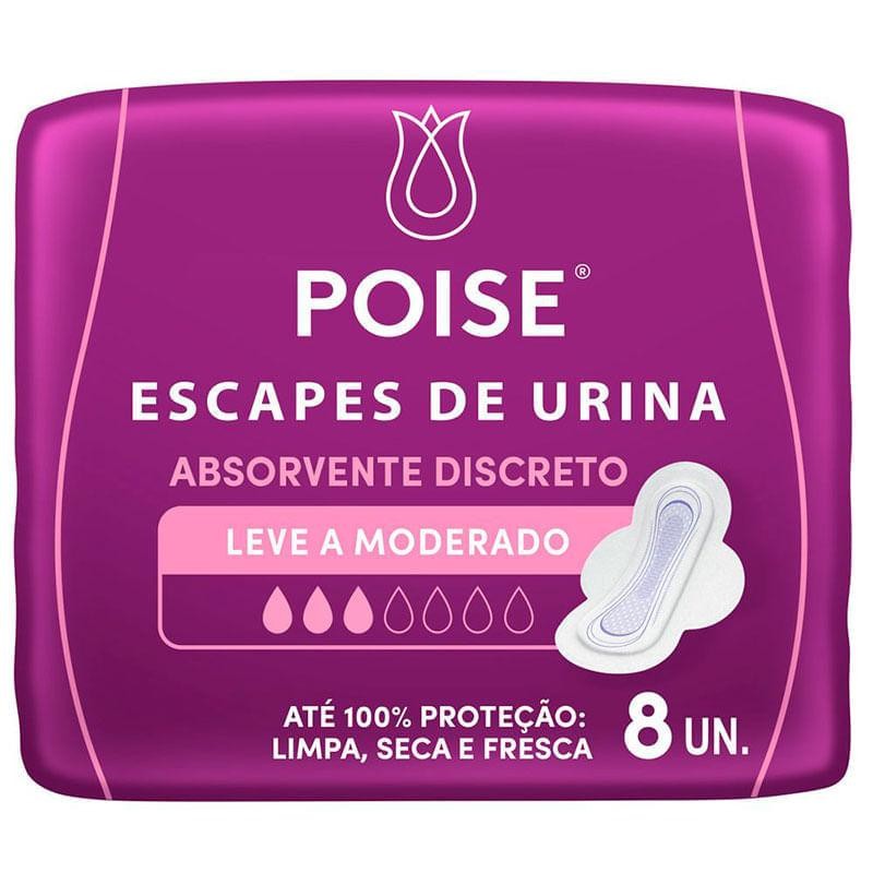 Absorvente Poise Discreto para Escape de Urina Leve a Moderado 8 Unidades em Oferta na Shopee