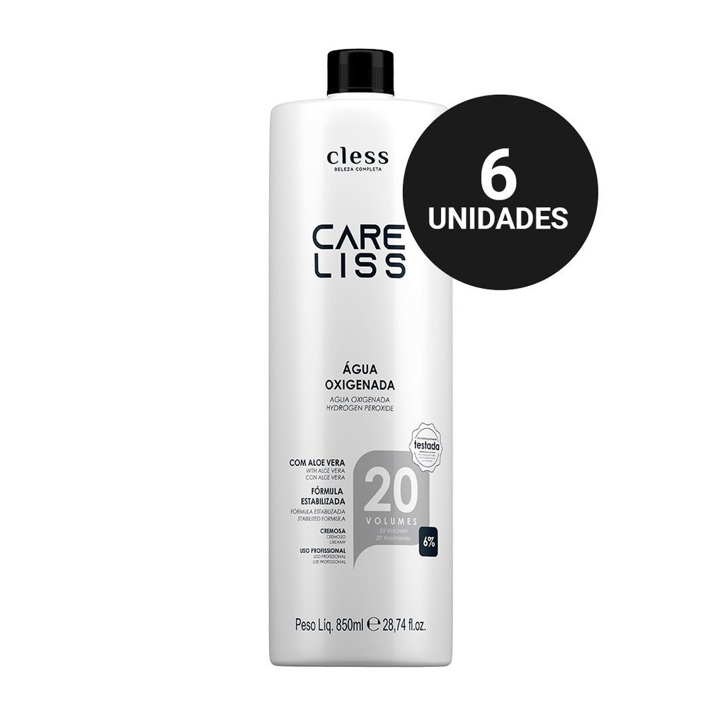 Kit Profissional Água Oxigenada Care Liss 20 volumes (6x850ml)