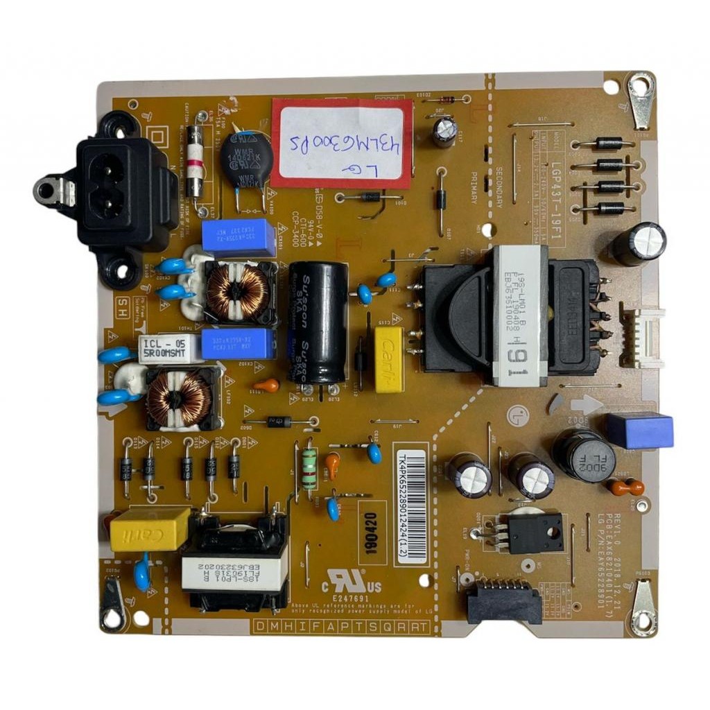 Placa Fonte Tv LG 43lm6300psb Eax68210401 (1.7)
