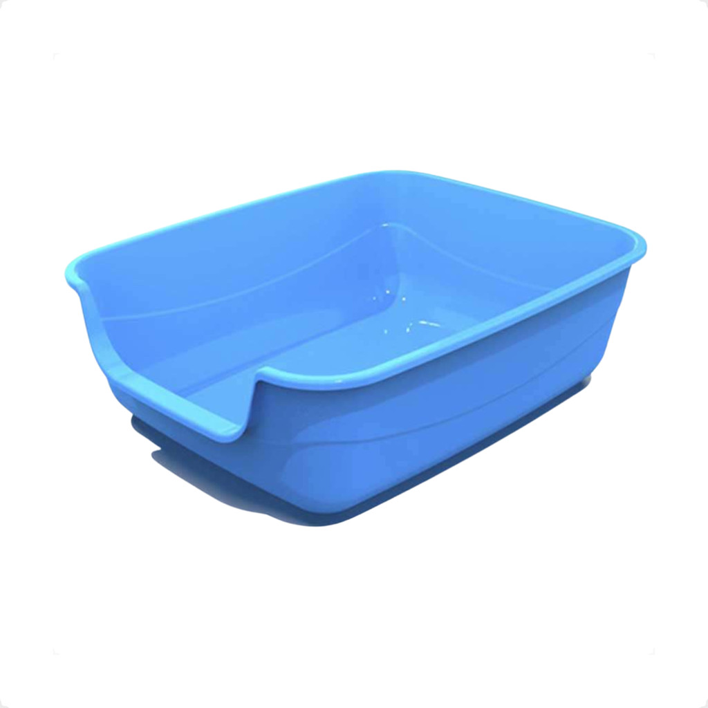 Caixa de Areia Gatos Grande 62x50x20 Furba Jumbox Pet Injet - Azul em Oferta na Shopee