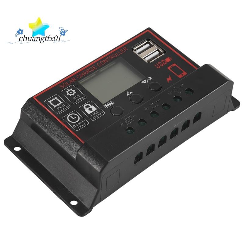 💕Controlador De Carga Solar 100A , Painel , 12V , 24V , Display LCD Regulador De Bateria Com Porta USB