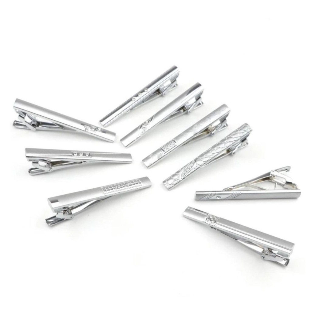 KIT COM 3 PRENDEDOR DE GRAVATA SLIM PRATA