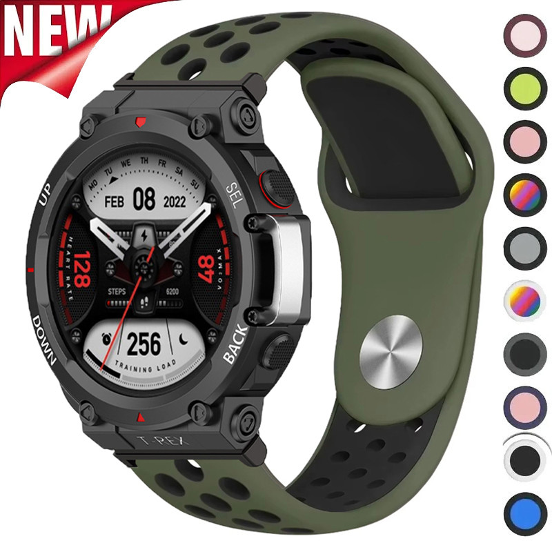 Pulseira Respirável De Silicone Para Huami Amazfit T-Rex 3/2 De Smartwatch Relógio Inteligente Cintos De Esportiva Trex