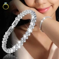 [BANY] Pulseira De Cristal Para Perda De Peso , Magnética Com Corrente De Ouro , Joias Femininas Boa