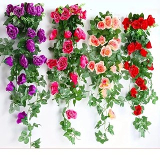 Trepadeira Corrente Hera de Rosa Artificial Unidade Ideal Para Decoração De Casamento, Festas, Cordão Outono Decoração em Oferta na Shopee