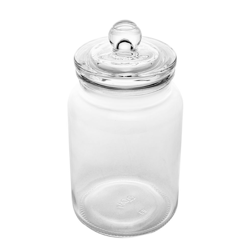 Pote Hermético de Vidro Porta Mantimentos com Tampa Transparente 1,1L 18cm Lyor