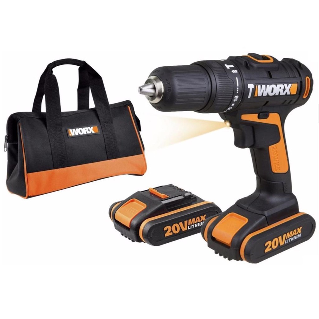 Furadeira e Parafusadeira de Impacto à Bateria 20V PowerShare Max WORX em Oferta na Shopee