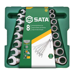 Jogo Chave Combinada Catraca 8 a 19mm Sata com 8 Peças Lado Estrela e Boca ST08008SJ