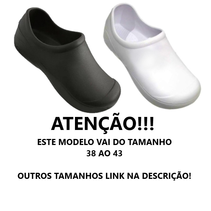 Sapato Profissional Babuche Fechado EVA Impermeável EPI Cozinha/Limpeza/Açougue/Clinica Yvate Preto