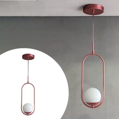 lustre Pendente de teto Jabuticaba Alumínio e Bivolt com Globo Fosco 10cm Para Sala, Cozinha, Quarto