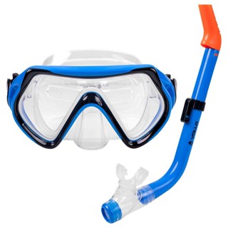 Kit Snorkel de Mergulho Infantil c/ Respiro + Óculos Visão 180º Proteção UV Natação em Oferta na Shopee