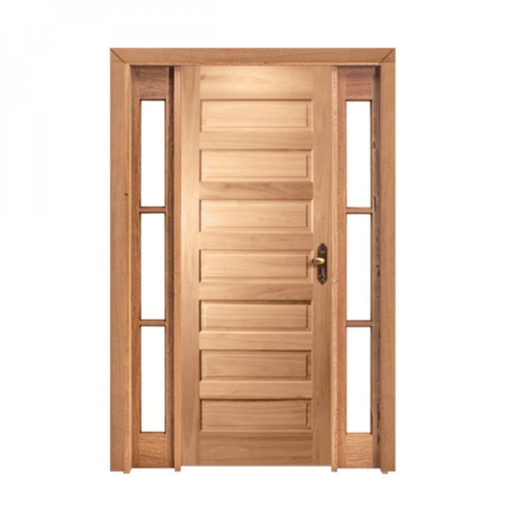Kit Porta de Madeira 2 Vitrôs Esquerda 213cmx146cmx12cm Pe28 Esel Esquerda em Oferta na Shopee