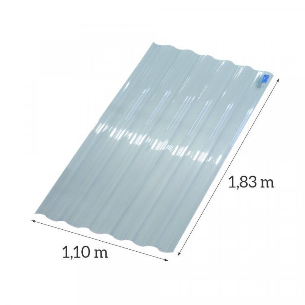 Detalhes do Kit com 5 Telhas Policarbonato 183cm X 110cm Onda Alta 5