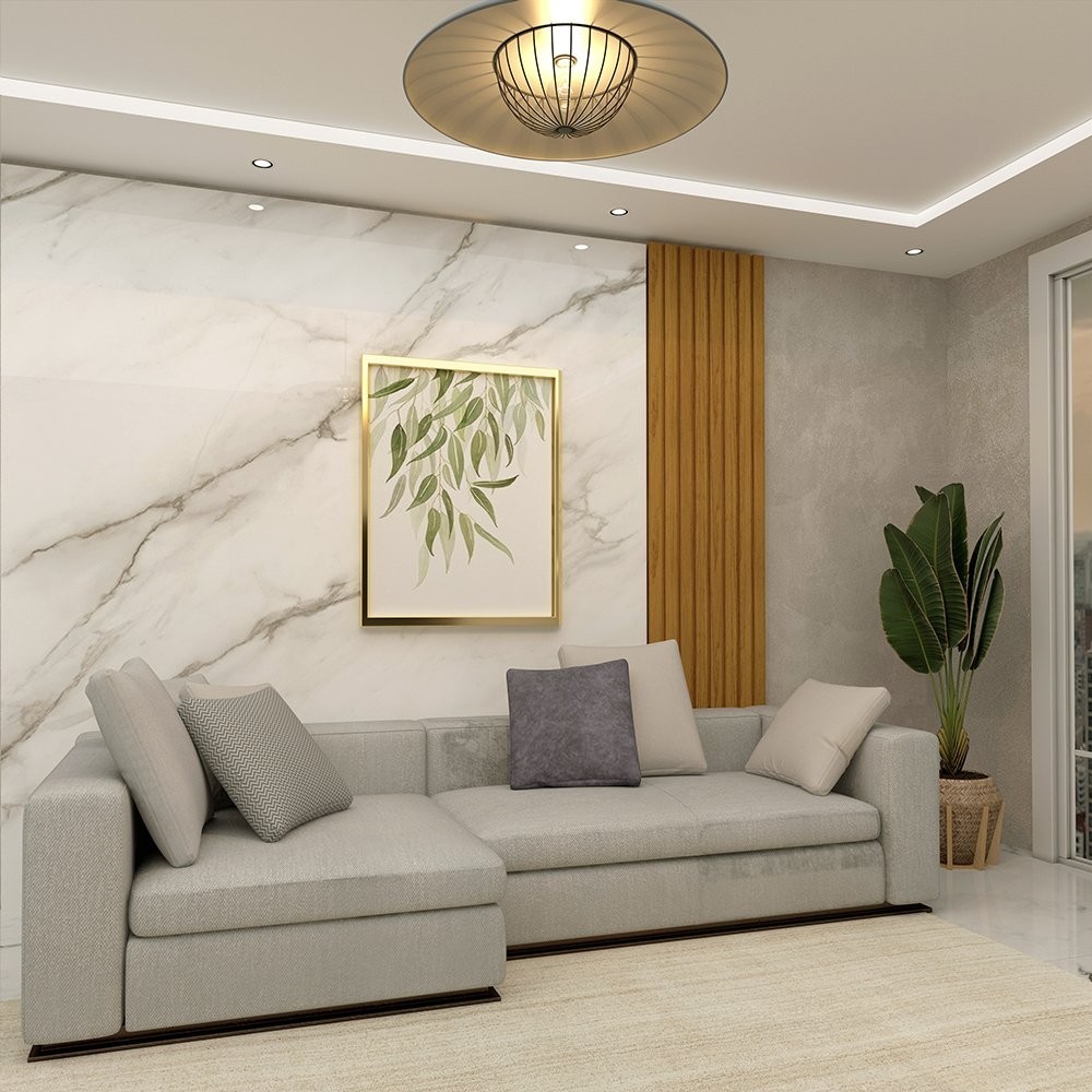 Painel Ripado em Barra 250x49,6cm (1,24m²) WPC Gelius Móveis 100% MDF Naturale - Home & Living