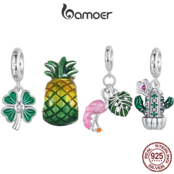 Bamoer 925 Sterling Sliver Charme Cactus Acessórios De Flor De Cacto Para Pulseira