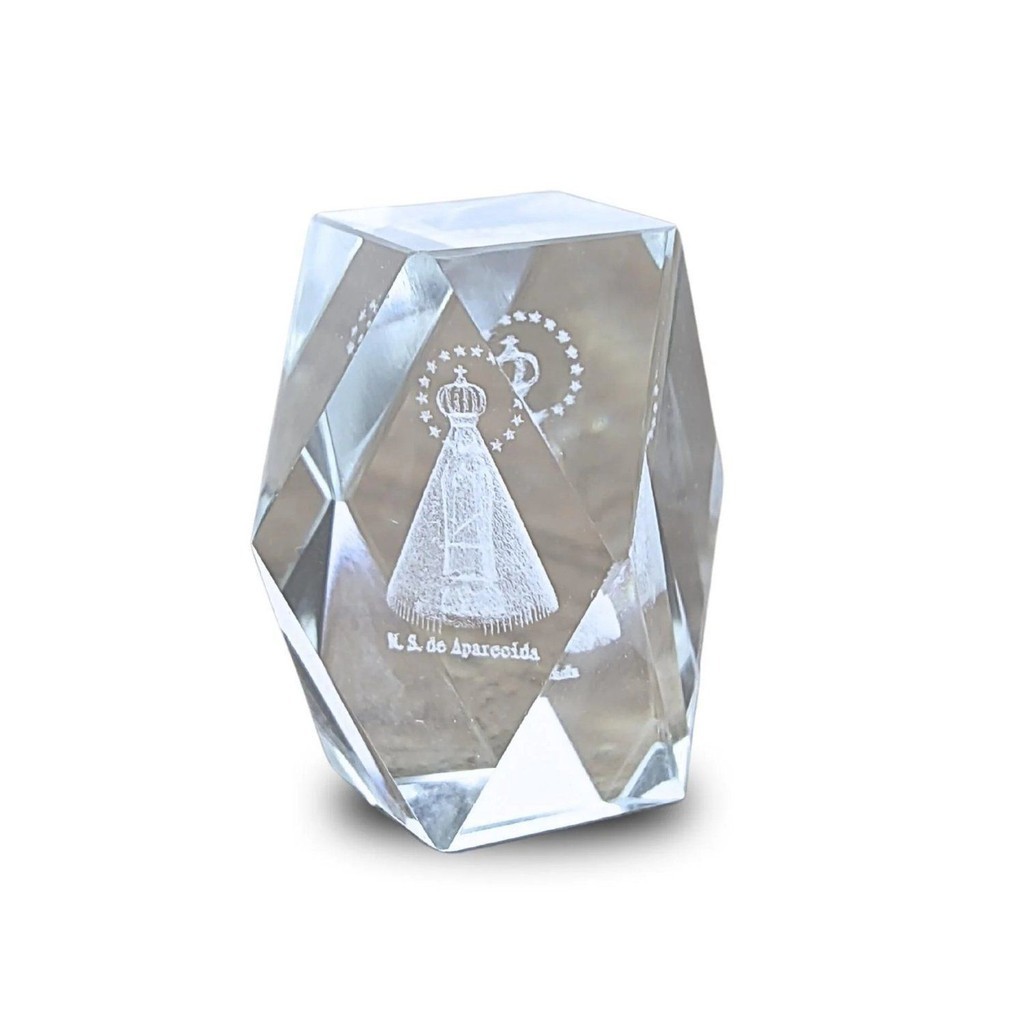 Cristal Cubo Sextavado Nossa Senhora Aparecida - P em Oferta na Shopee