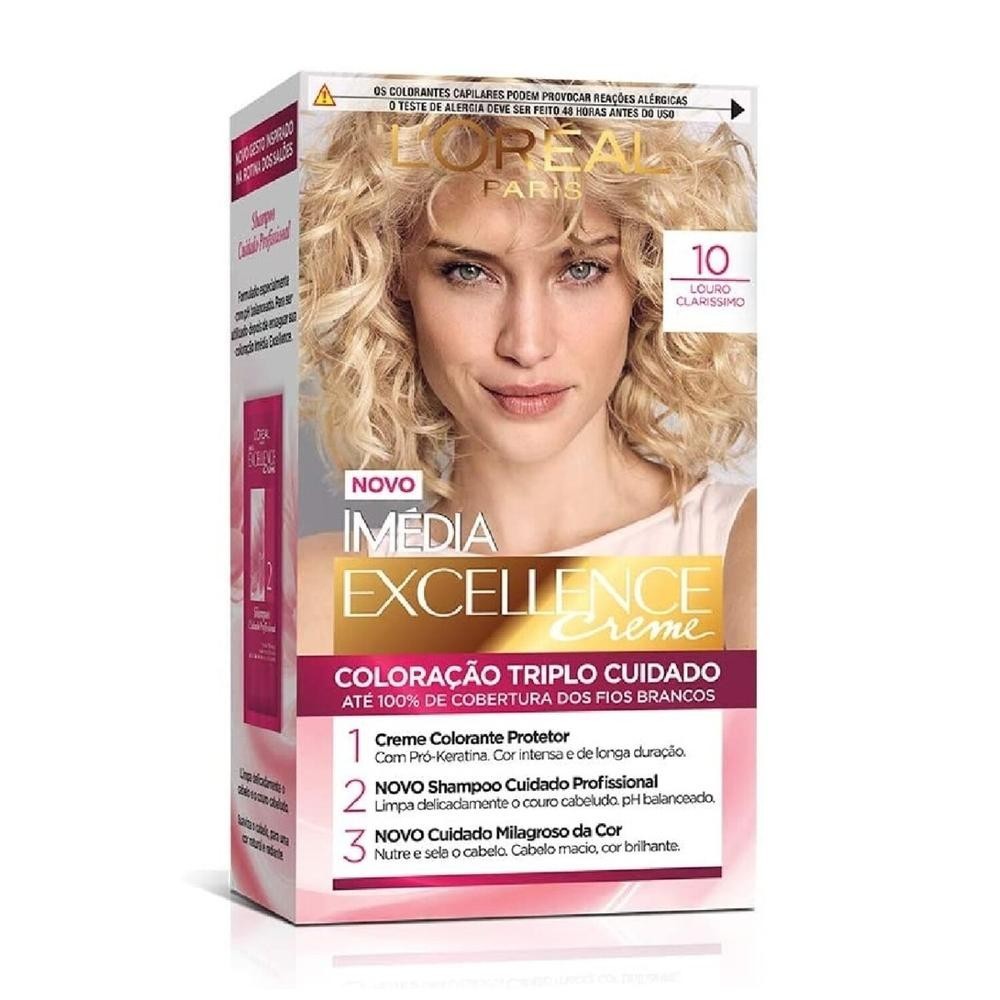 Tintura Imedia Excellence Creme10 Louro Clarissimo em Oferta na Shopee