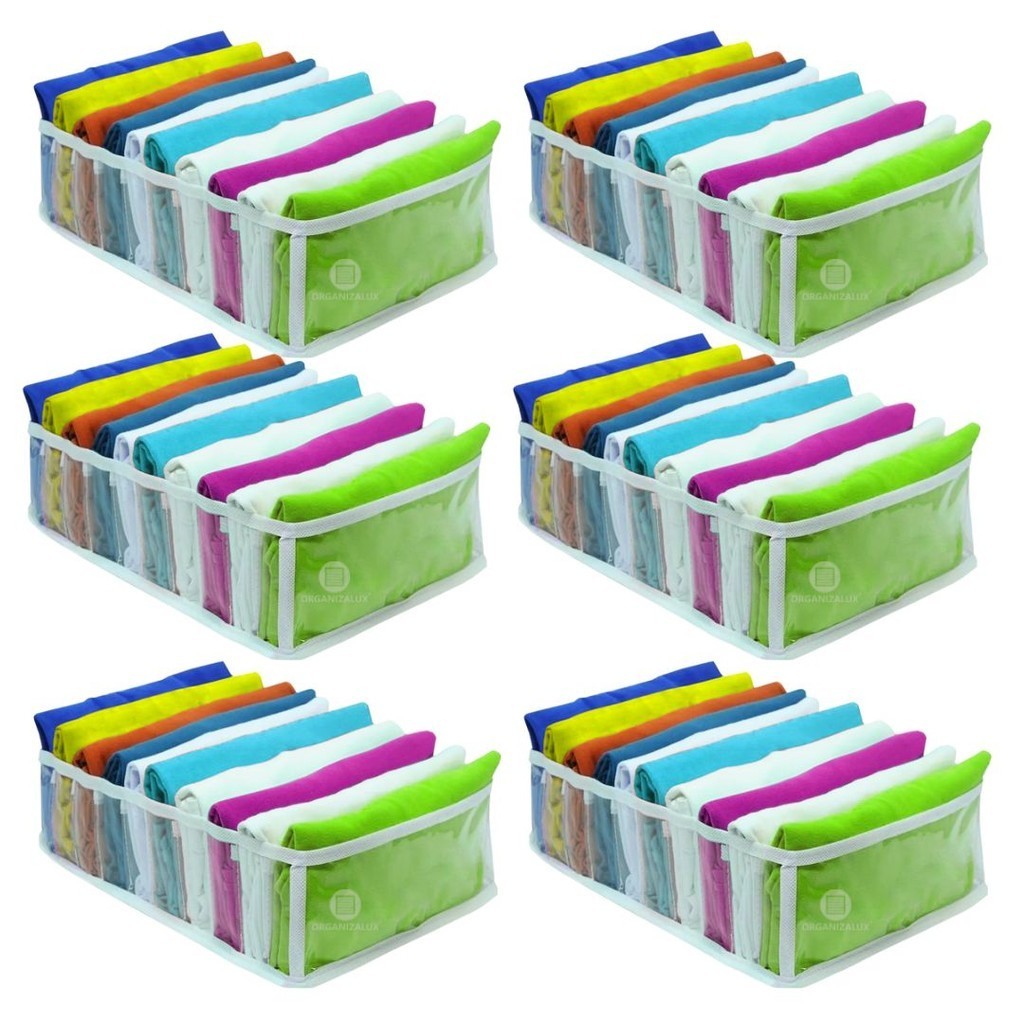 6 Colmeias Organizadoras de Camisetas 10x25x35cm G - ORGANIZALUX