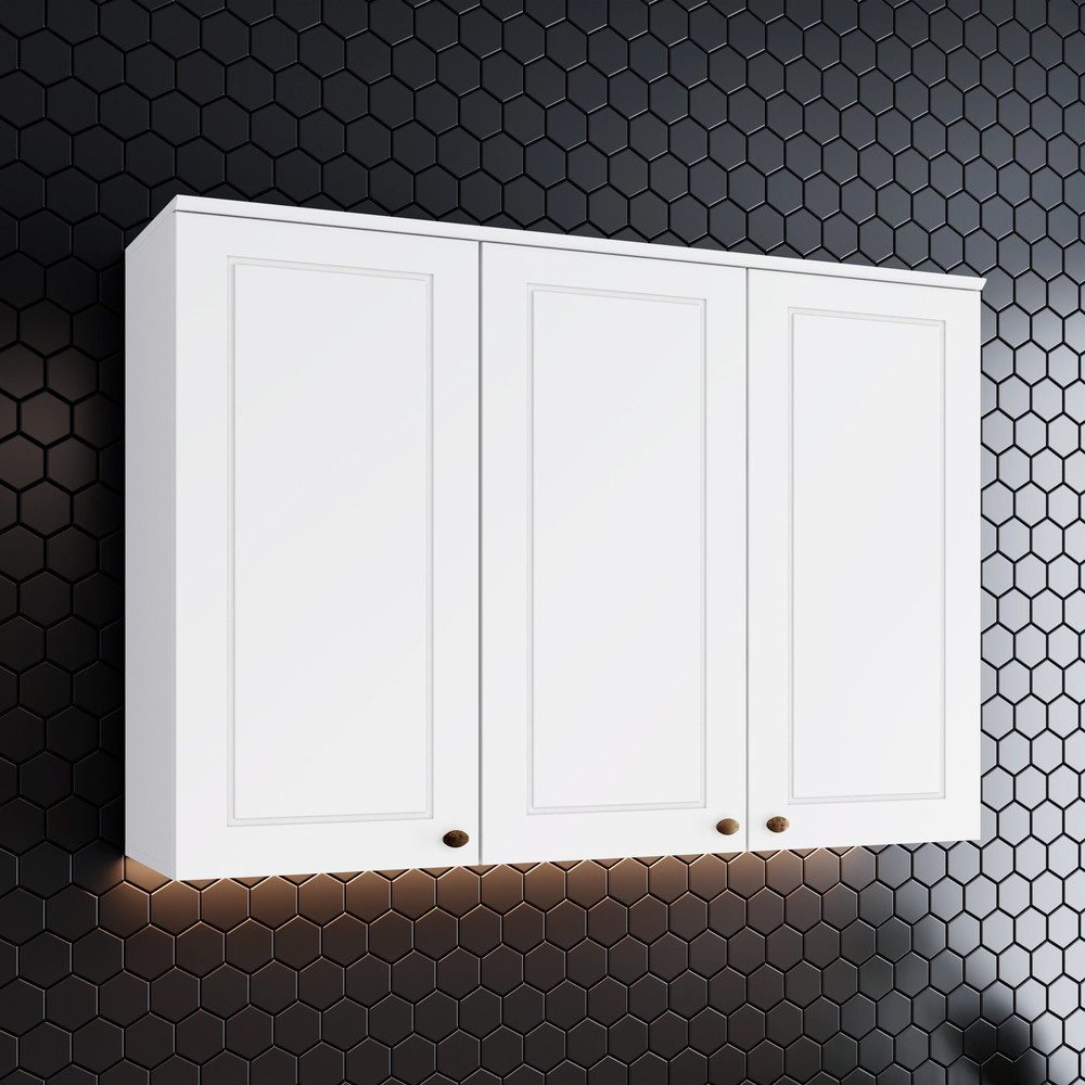 Armário Aéreo de Cozinha 120 Cm 3 Portas Americana Henn