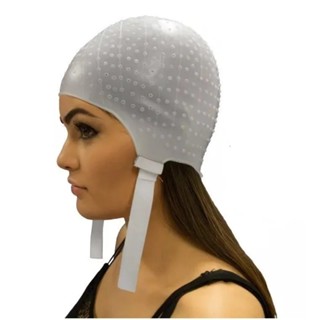 Touca Silicone Mechas Reflexos Alinhado Loiras Morena Iluminada Romana Cabelereiro Profissional 1000 furos Dompel em Oferta na Shopee