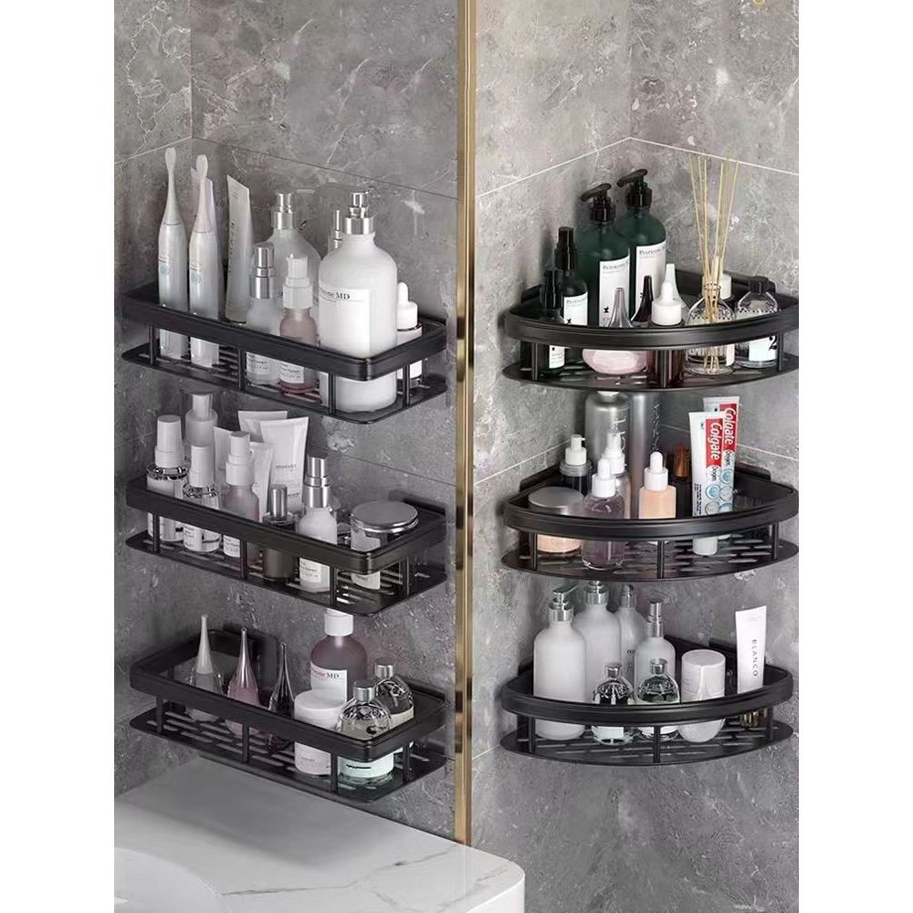 KIT 3 Suporte De Shampoo Organizador Prateleiras De Banheiro Sem Furo palastico