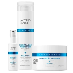 Kit Jacques Janine Hidratação Profunda Shampoo 240ml Máscara 240g Spray 60ml