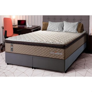 Conjunto Cama Box Espuma Atlanta Bege Queen 158x198x62 em Oferta na Shopee