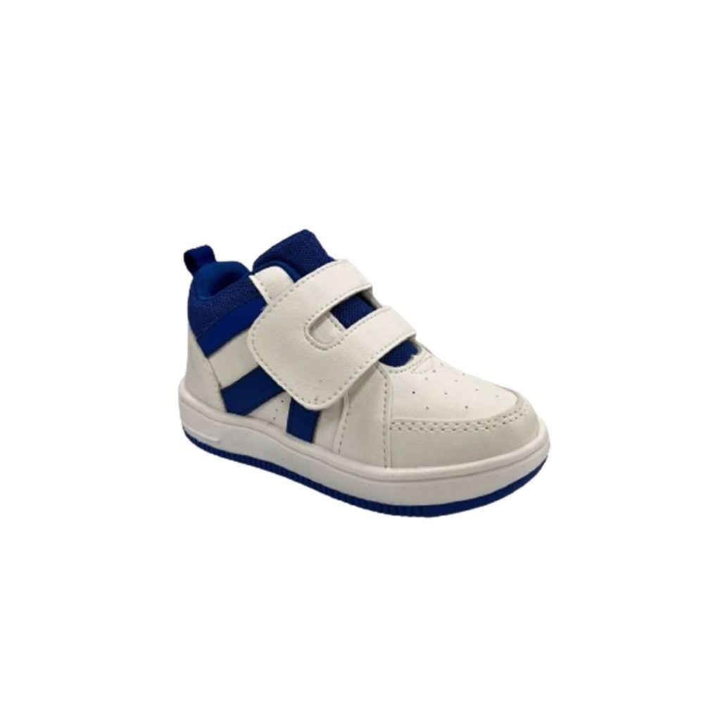 Tênis Masculino Infantil Ortopé Bliss Boot Branco Detalhes Azul - Baby & Kids Fashion